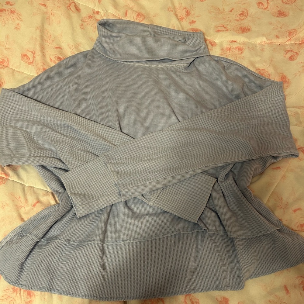 Women's Blue Turtleneck Sweater